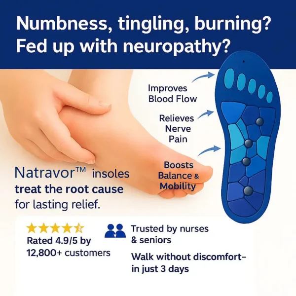 Natravor™  Magnetic Massage Insoles – Relieve Foot Pain & Improve Circulation Naturally