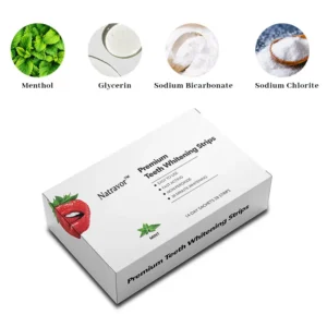 Natravor™ Teeth Whitening Strips, Non-peroxide, Fluoride Free & Vegan,  28 Strips (14-day Treatment)