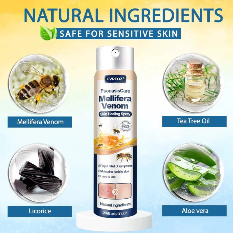 🎉HOT SALE: 60% OFF🔥 8M+ SOLD️🏆Cvreoz® PsoriasisCare Mellifera Venom Skin Healing Spray