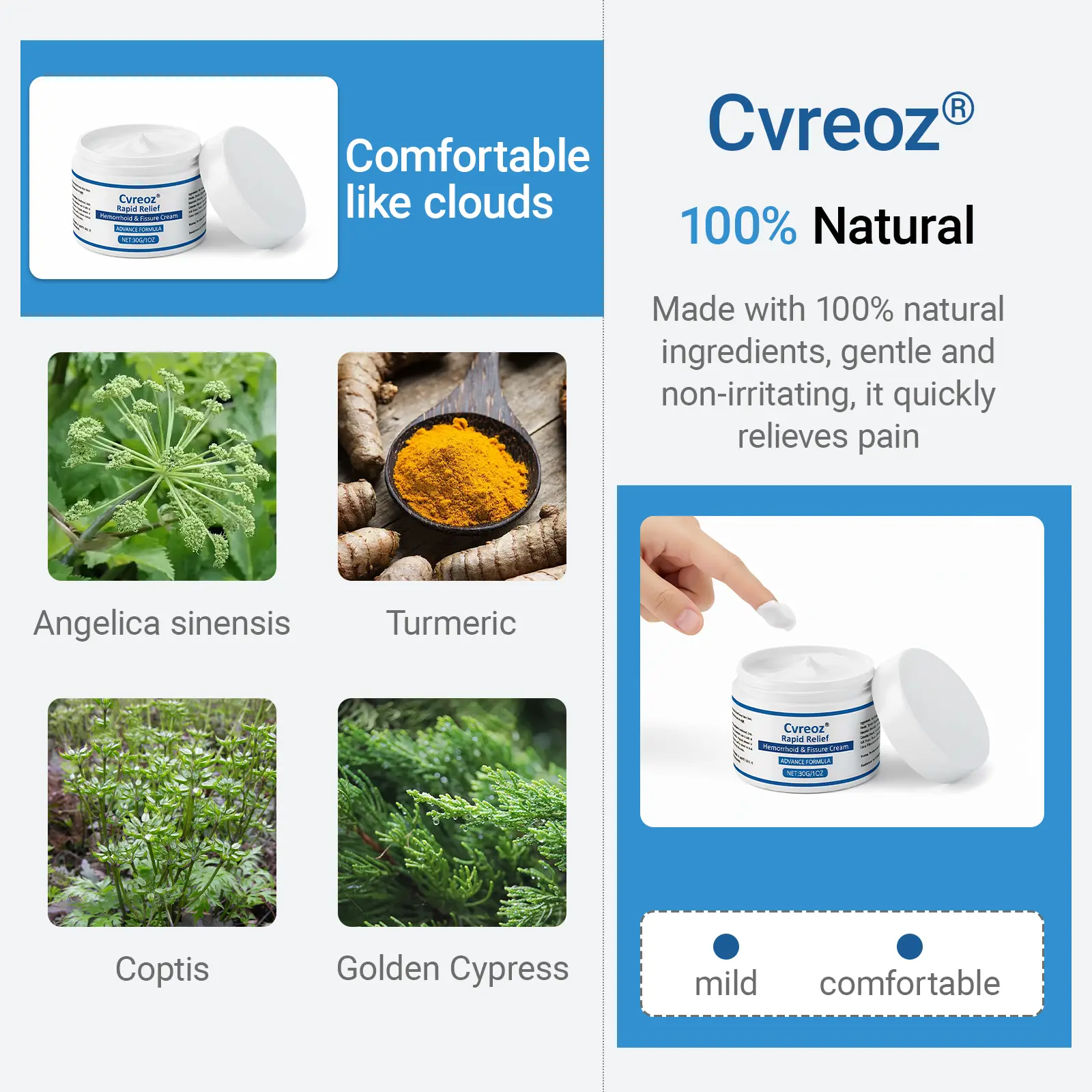 Cvreoz® Rapid Relief Hemorrhoid & Fissure Healing Cream