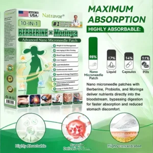 𝐎𝐟𝐟𝐢𝐜𝐢𝐚𝐥 𝐒𝐭𝐨𝐫𝐞 🇺🇸 | Natravor® 10-in-1 Berberine x Moringa Advanced Nano Microneedle Patch – Daily, Visible Results in 7 Days ✅ For Weight, Skin, Diabetes & Joint Health 🗽