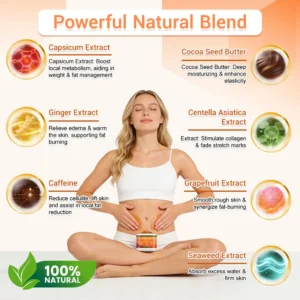 NATRAVOR® GlowSculpt Hot Cream | Weight & Fat Management, Anti-Cellulite, Edema Rescue, Stretch Mark Fading, Deep Hydration & Relaxing Aroma - 100% Natural Ingredients