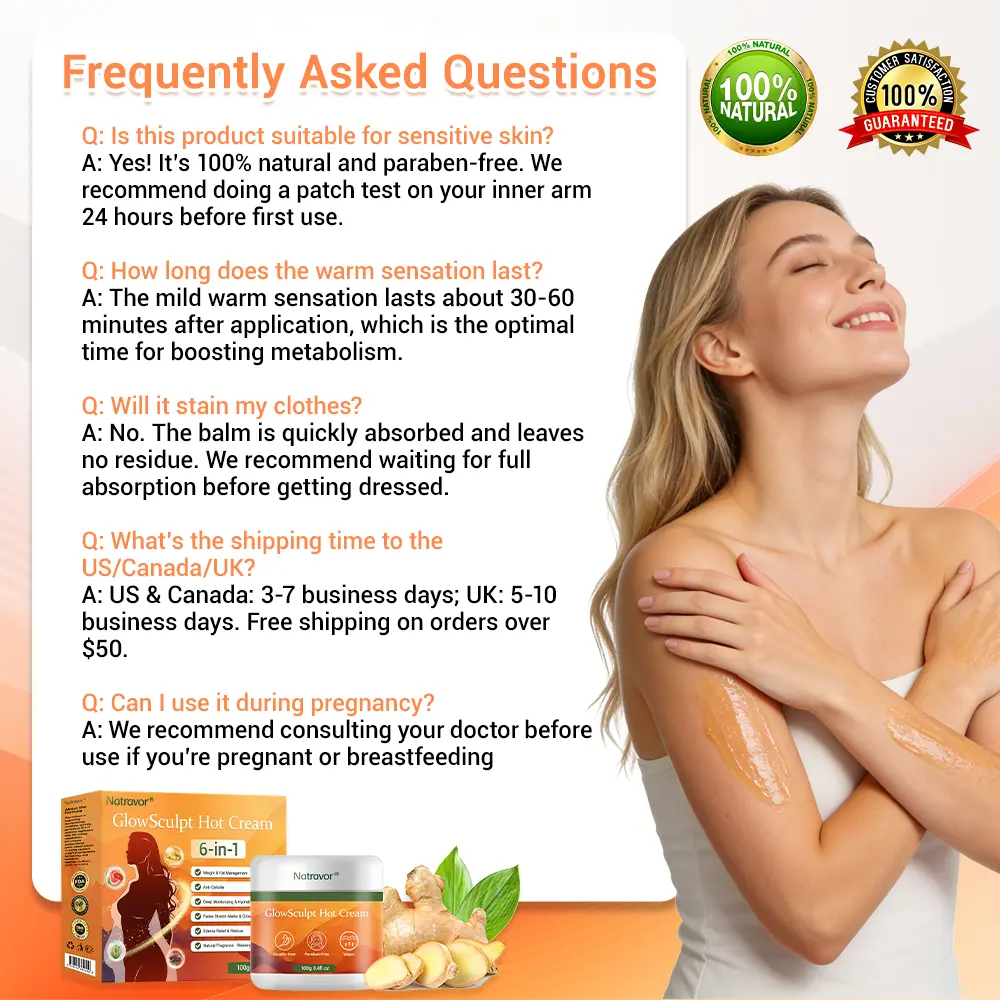 NATRAVOR® GlowSculpt Hot Cream | Weight & Fat Management, Anti-Cellulite, Edema Rescue, Stretch Mark Fading, Deep Hydration & Relaxing Aroma - 100% Natural Ingredients