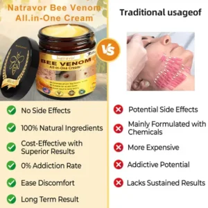 Natravor™ 𝐁𝐞𝐞 𝐕𝐞𝐧𝐨𝐦 𝐀𝐥𝐥-𝐢𝐧-𝐎𝐧𝐞 𝐂𝐫𝐞𝐚𝐦–🌸 Anti-aging,Hydrating, Skin Repair, Even Tone, Acne and Dark Spot Treatment, Wart and Mole Removal, Psoriasis Relief