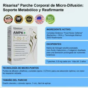 𝐑𝐢𝐬𝐚𝐫𝐢𝐬𝐚® 𝐏𝐚𝐫𝐜𝐡𝐞 𝐌𝐞𝐭𝐚𝐛𝐨́𝐥𝐢𝐜𝐨 & 𝐑𝐞𝐚𝐟𝐢𝐫𝐦𝐚𝐧𝐭𝐞 𝟕-𝐞𝐧-𝟏 𝐓𝐞𝐜𝐧𝐨𝐥𝐨𝐠𝐢́𝐚 𝐝𝐞 𝐌𝐢𝐜𝐫𝐨-𝐃𝐢𝐟𝐮𝐬𝐢𝐨́𝐧 · 𝐄𝐟𝐞𝐜𝐭𝐨 𝐂𝐨𝐧𝐭𝐢𝐧𝐮𝐨 𝟐𝟒𝐇