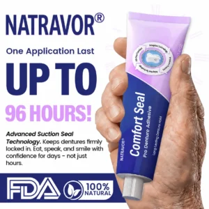 🔥 LIMITED SPECIAL OFFER 🔥NATRAVOR® Comfort Seal Pro Denture Adhesive🦷💜FDA Certified (Clinically Proven 96-   Hour Lock Hold for   Secure, Comfortable &   Zinc-Free Denture Fit)