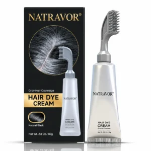 NATRAVOR Comb - In Hair DyeCream for Gray Coverage -Natural Black & Dark Brown