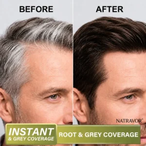 NATRAVOR  Comb - In Hair DyeCream for Gray Coverage -Natural Black & Dark Brown
