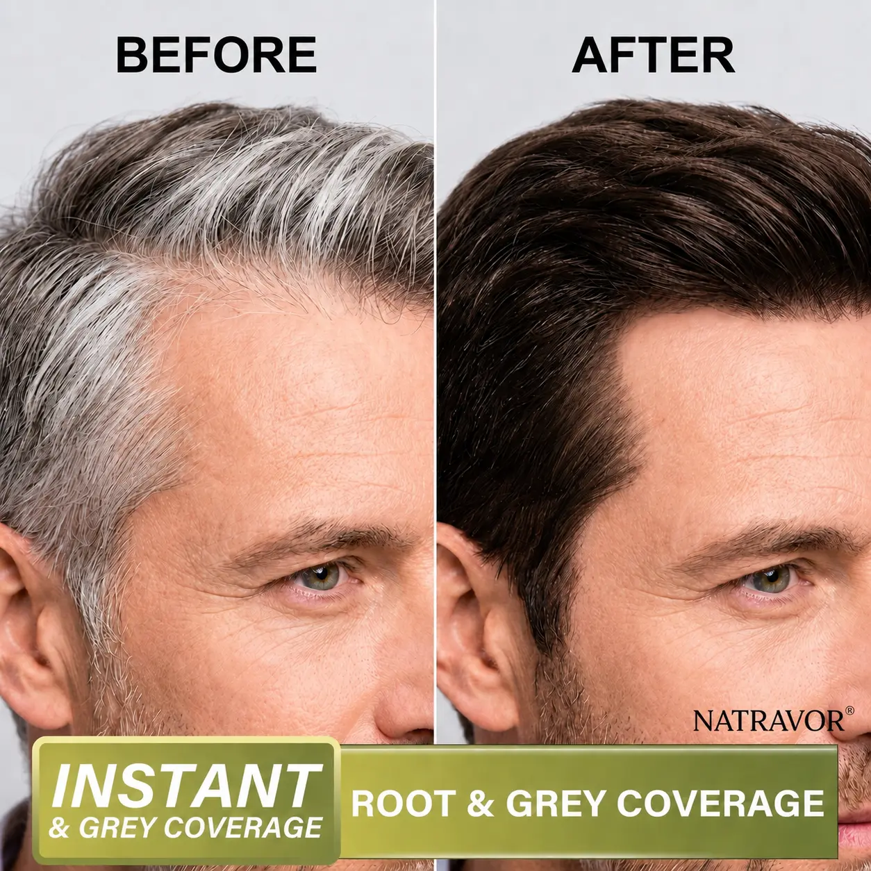 NATRAVOR Comb - In Hair DyeCream for Gray Coverage -Natural Black & Dark Brown