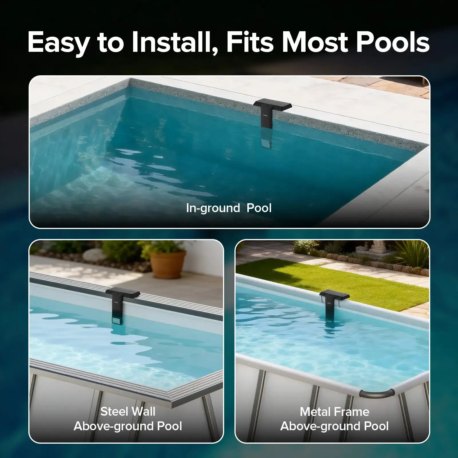 Natravor Solar Pool Light – 20 RGB Colors, IP68 Waterproof, Magnetic Mount