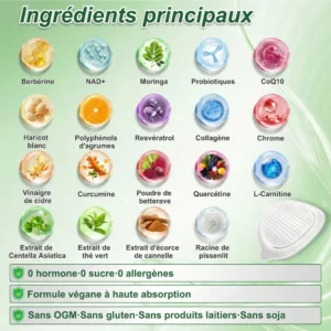 Natravor®
Patch nano à micro-aiguilles avancé 10-en-1 au moringa et à la berbérine